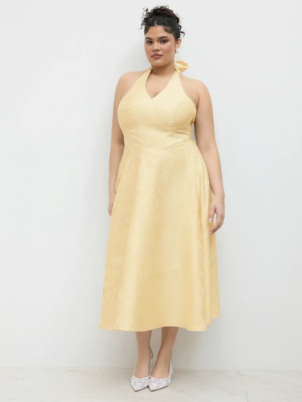 NWT CIDER JACQUARD V-NECK FLORAL LACE UP MAXI DRESS CURVE & PLUS